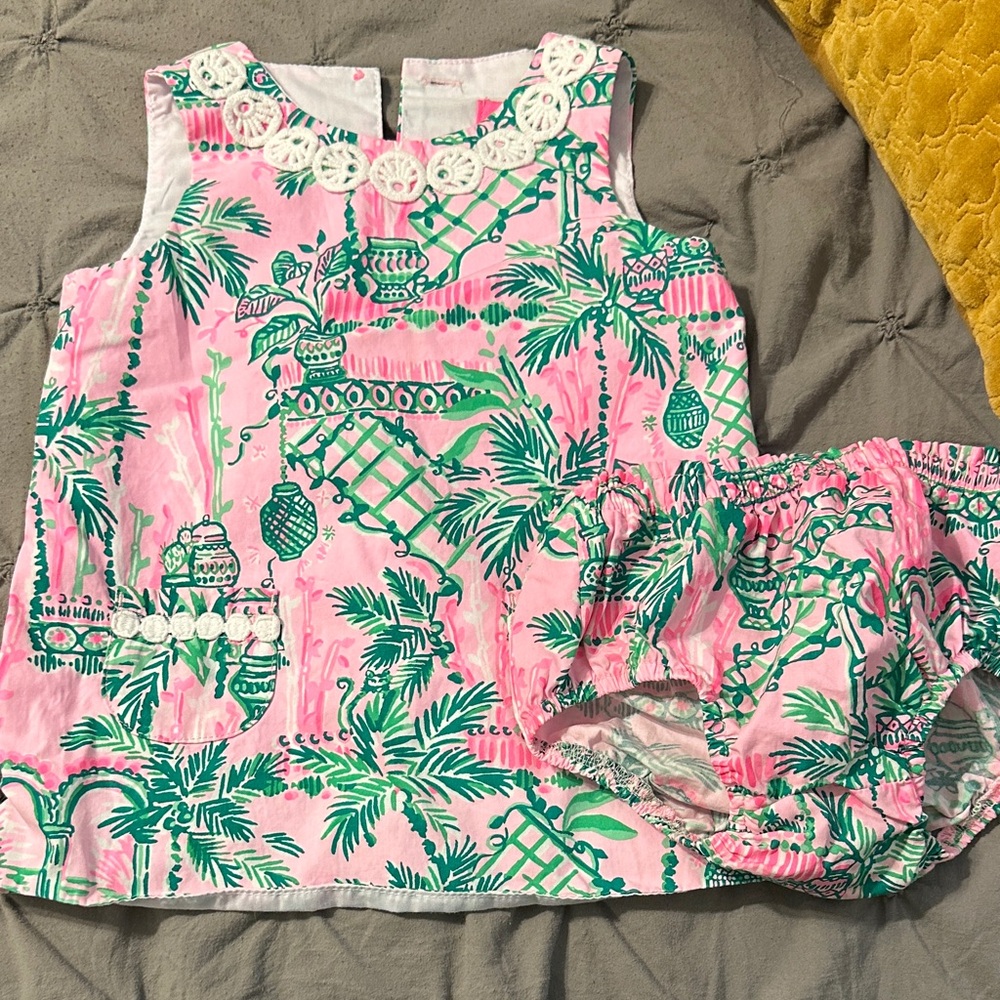 Lilly Pulitzer Pink and Green Kids Matching Set